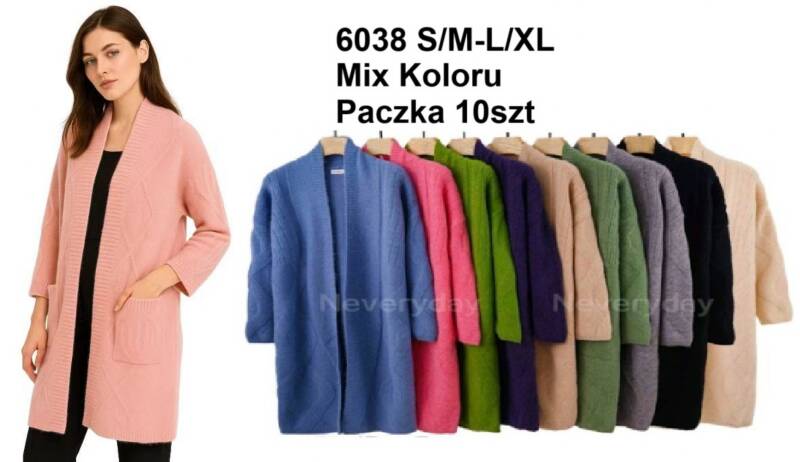 Narzutki damskie Roz S/M-L/XL. Mix kolor. Paczka 10 szt