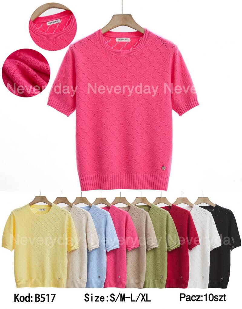 Bluzki damskie Roz S/M-L/XL. Mix kolor. Paczka 10 szt