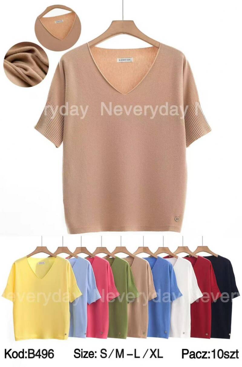 Bluzki damskie Roz S/M-L/XL. Mix kolor. Paczka 10 szt