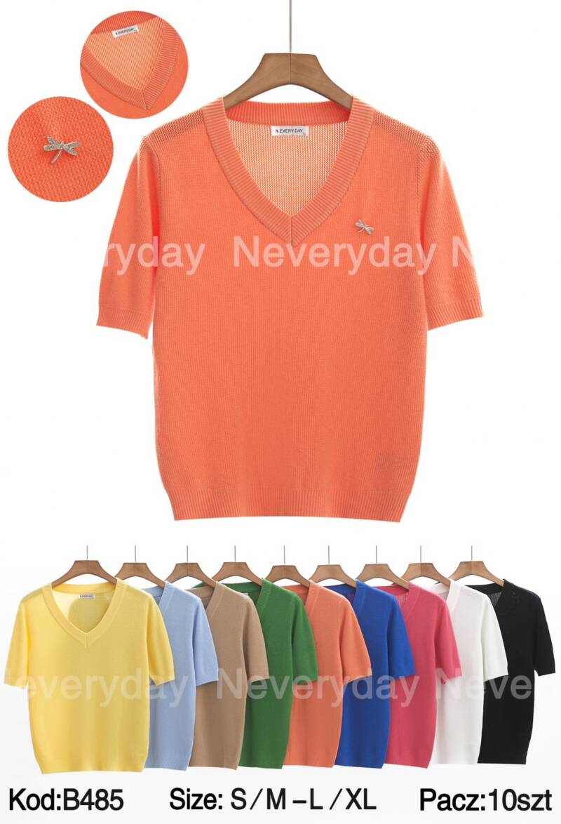 Bluzki damskie Roz S/M-L/XL. Mix kolor. Paczka 10 szt