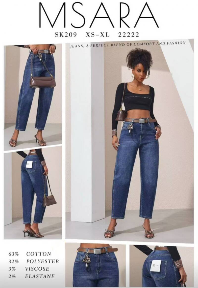 Spodnie damskie jeansy Roz XS-XL, 1 Kolor Paczka 10 szt