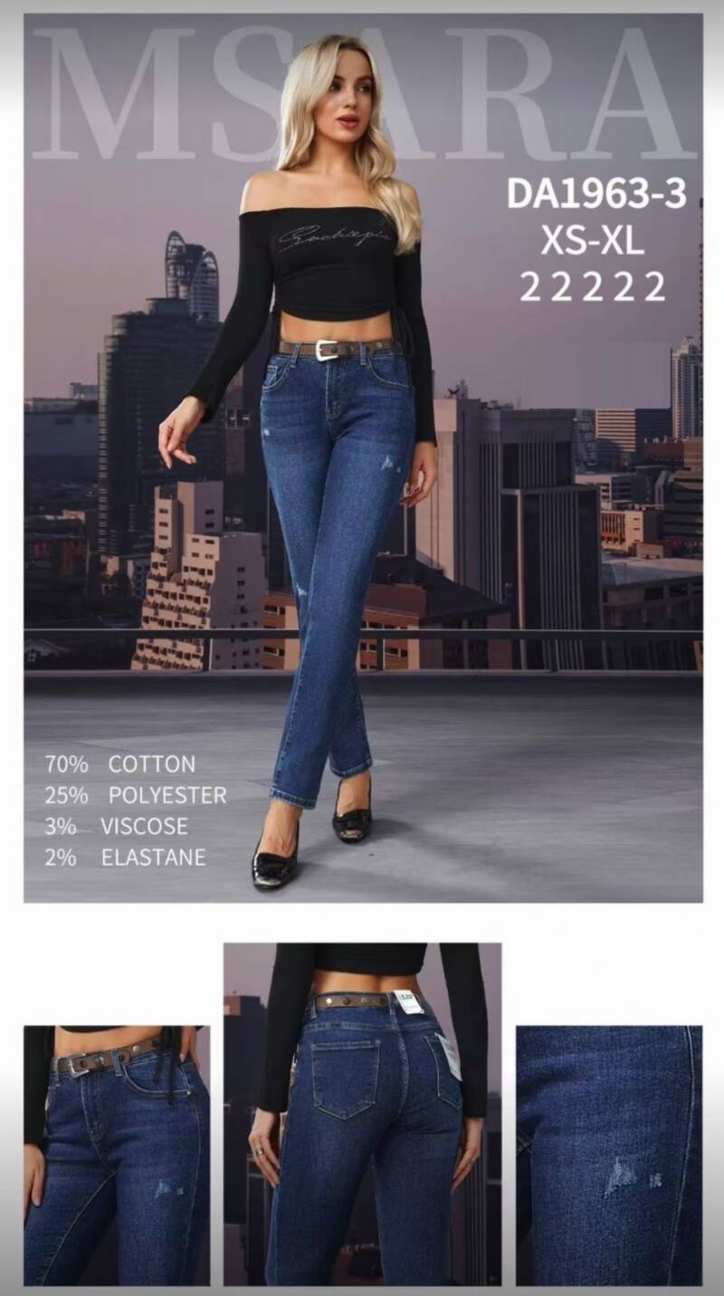 Spodnie damskie jeansy Roz XS-XL, 1 Kolor Paczka 10 szt