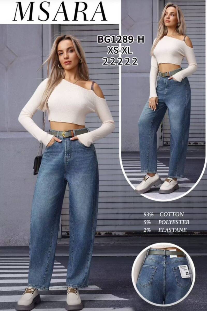 Spodnie damskie jeansy Roz XS-XL, 1 Kolor Paczka 10 szt