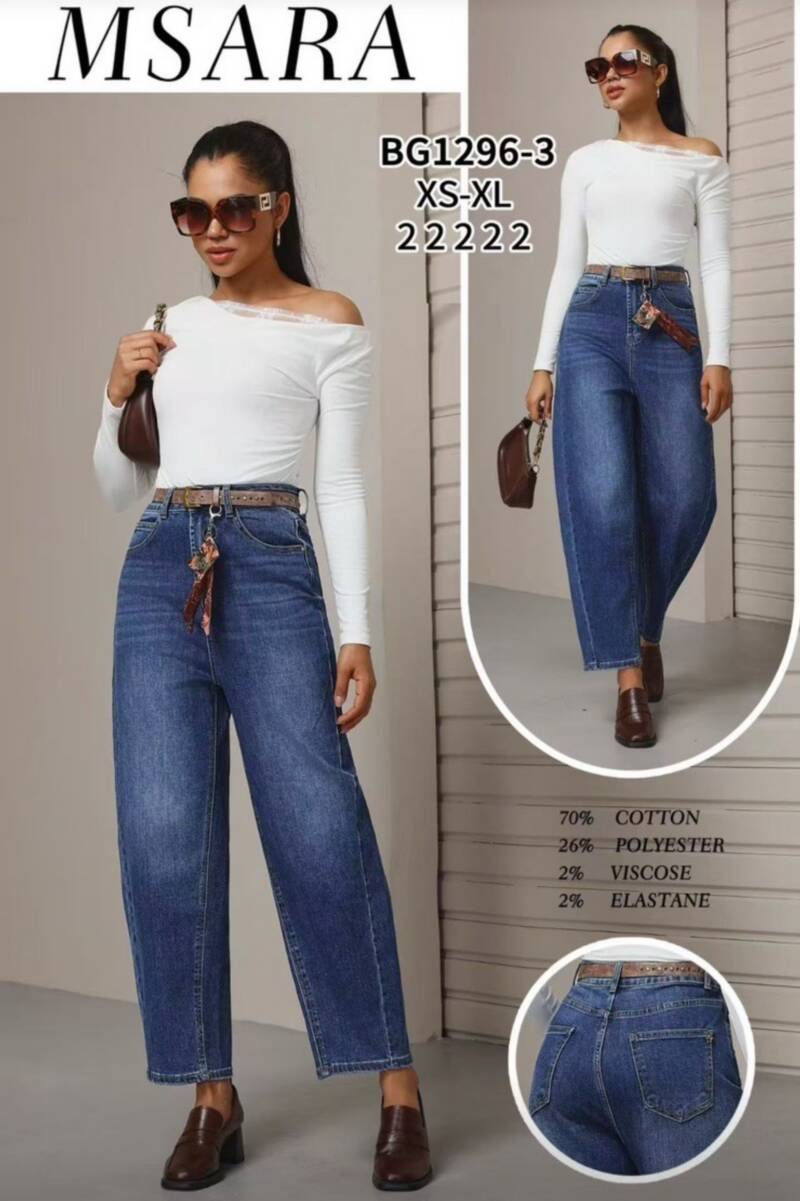 Spodnie damskie jeansy Roz XS-XL, 1 Kolor Paczka 10 szt