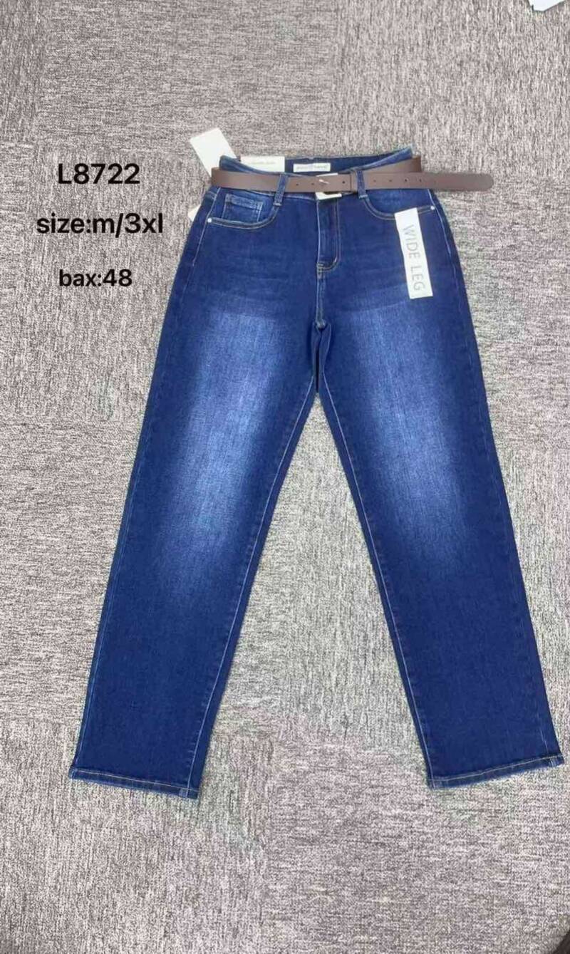 Spodnie damskie jeansy Roz M-3XL, 1 Kolor Paczka 12 szt