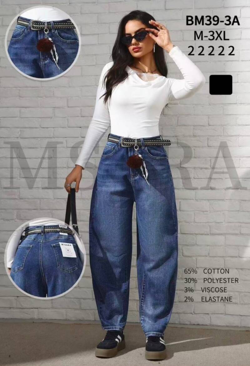 Spodnie damskie jeansy Roz M-3XL, 1 Kolor Paczka 10 szt