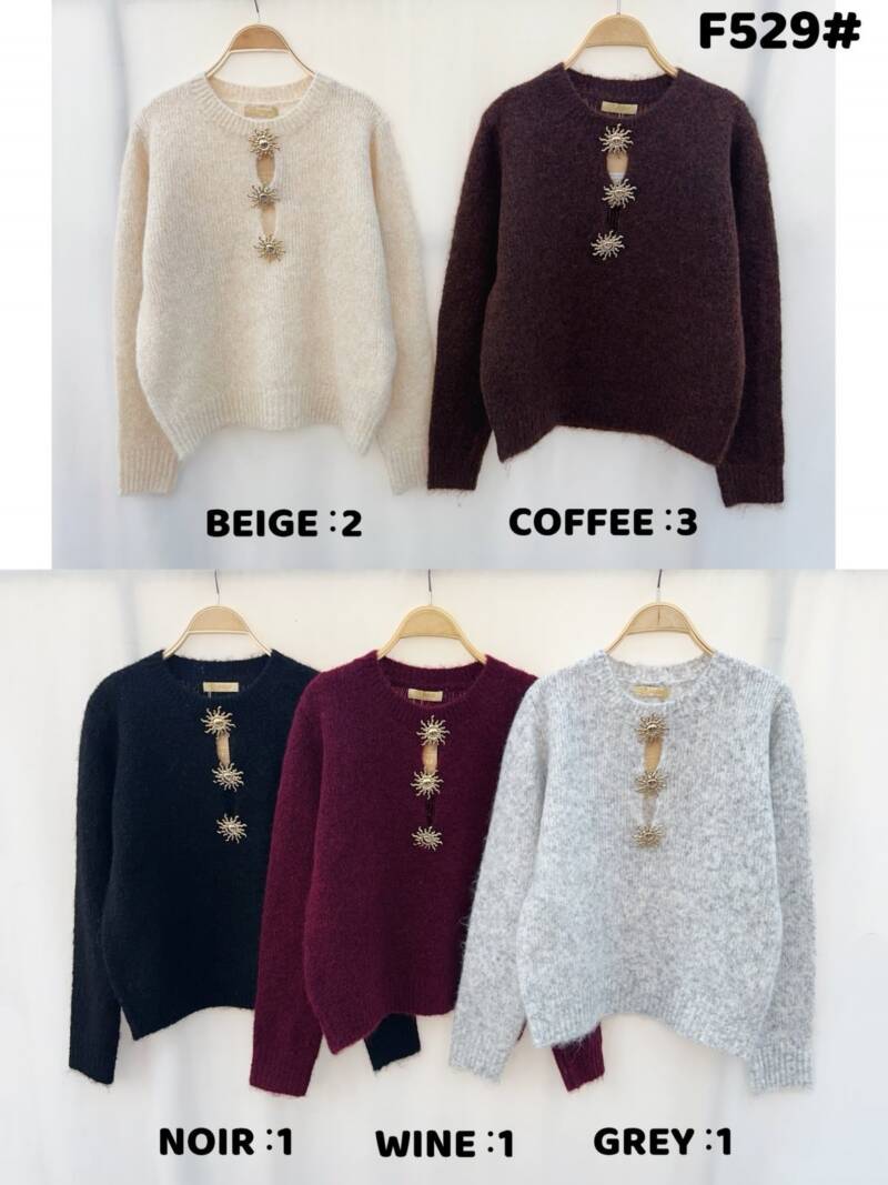Swetry damskie Roz Standard. Mix kolor. Paczka 8 szt