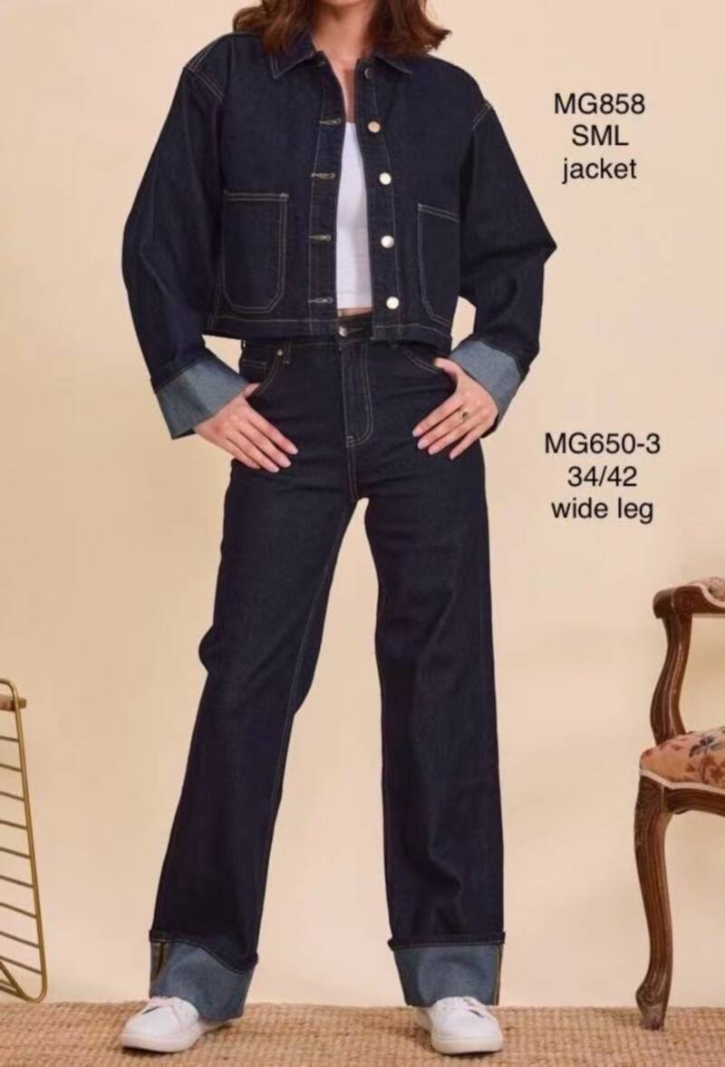 Kurtki damskie jeansy Roz S-M-L, 1 Kolor Paczka 12 szt