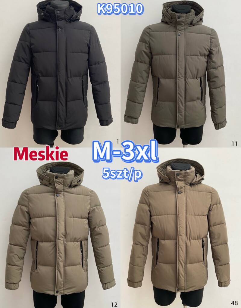 Kurtka męska zimowa Roz M-3XL, 1 Kolor Paczka 5 szt