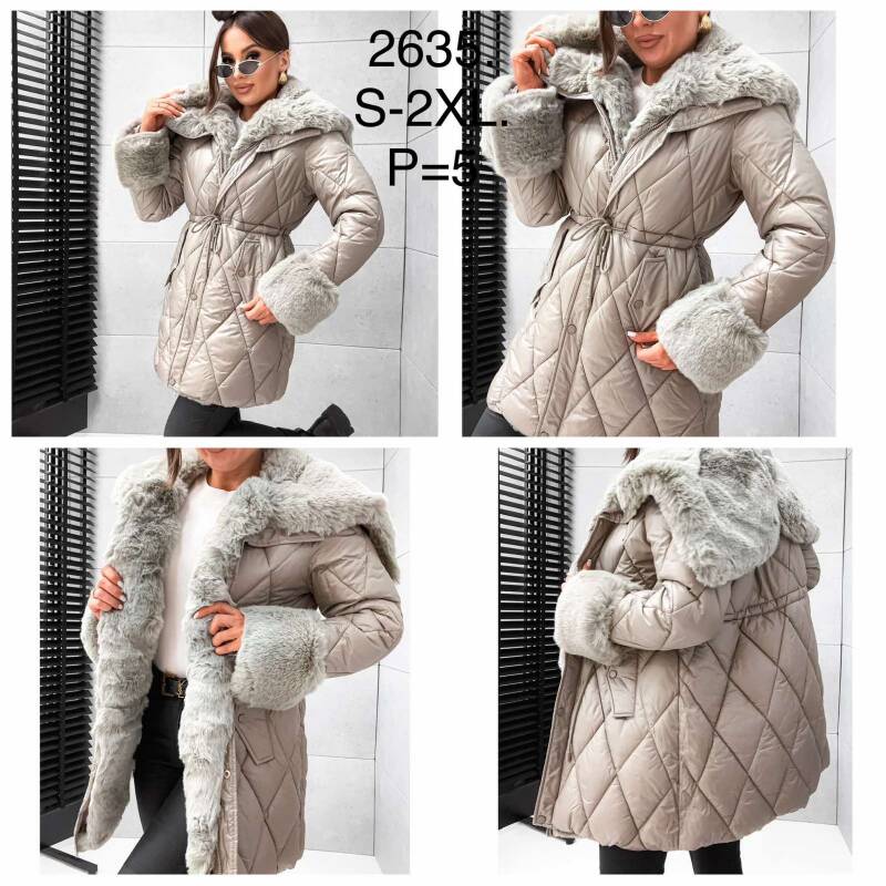 Kurtki damskie zimowe Roz S-2XL, 1 Kolor Paczka 5 szt