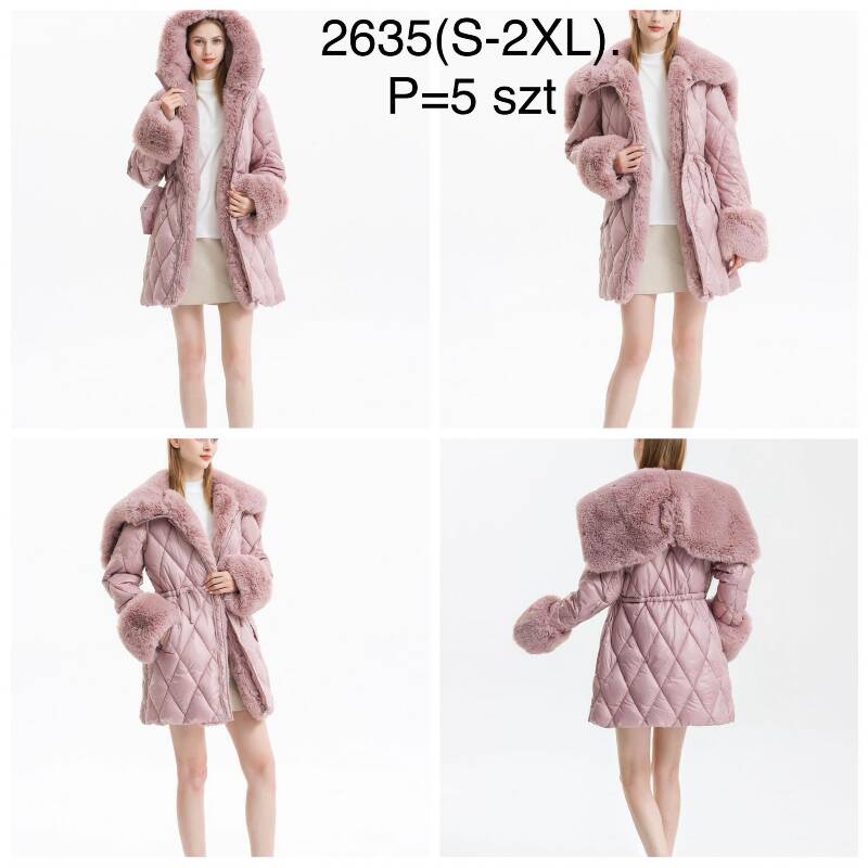Kurtki damskie zimowe Roz S-2XL, 1 Kolor Paczka 5 szt