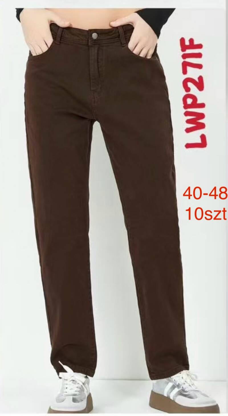 Spodnie damskie jeansy Roz 40-48, 1 Kolor Paczka 10 szt