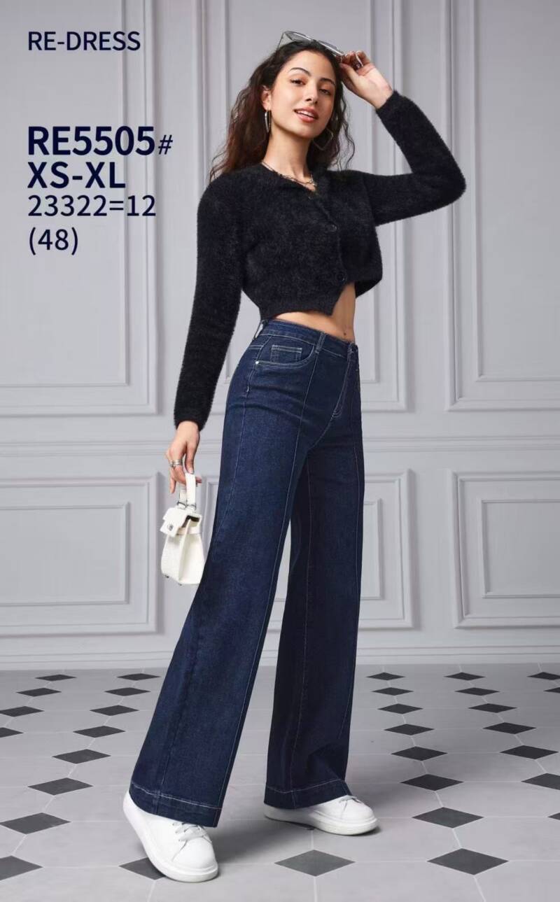 Spodnie damskie jeansy Roz XS-XL, 1 Kolor Paczka 12 szt