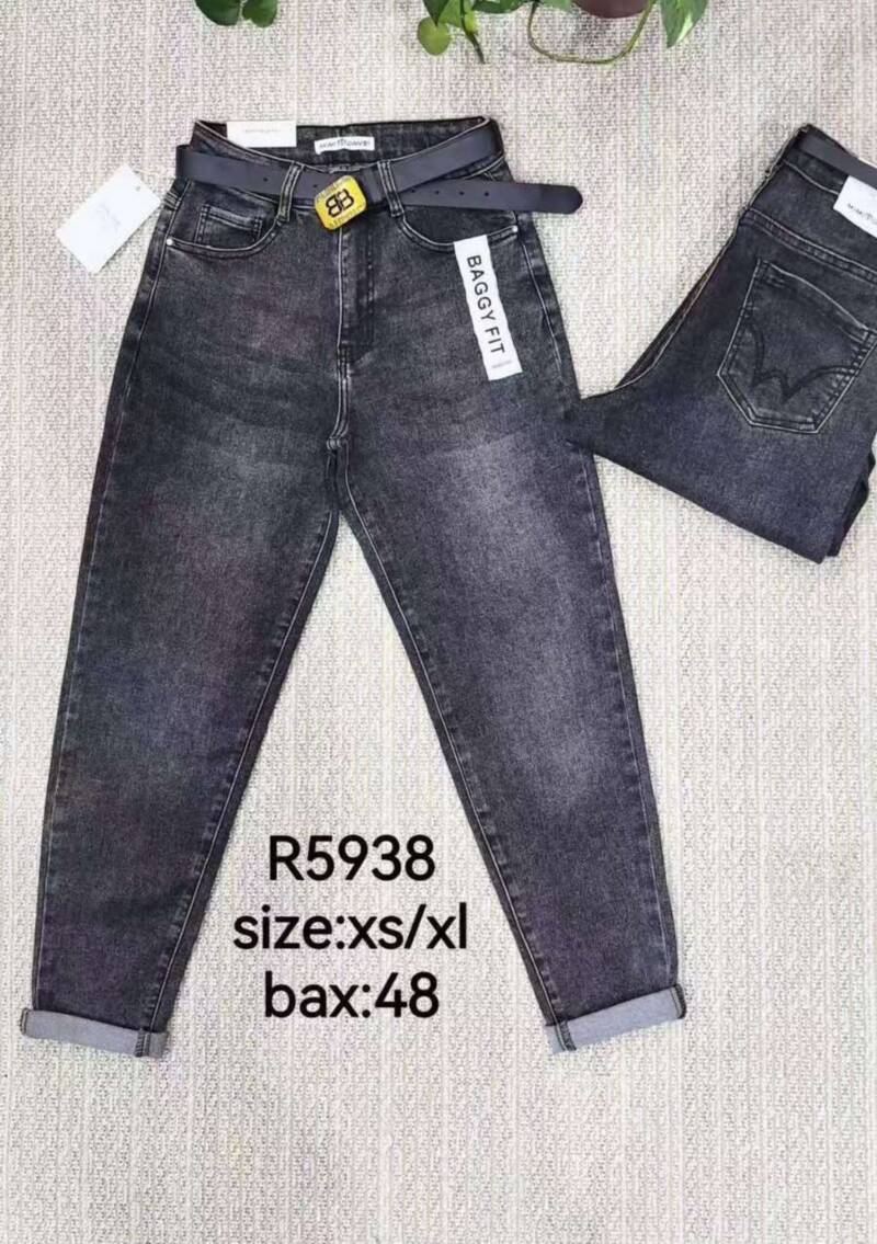 Spodnie damskie jeansy Roz XS-XL, 1 Kolor Paczka 12 szt