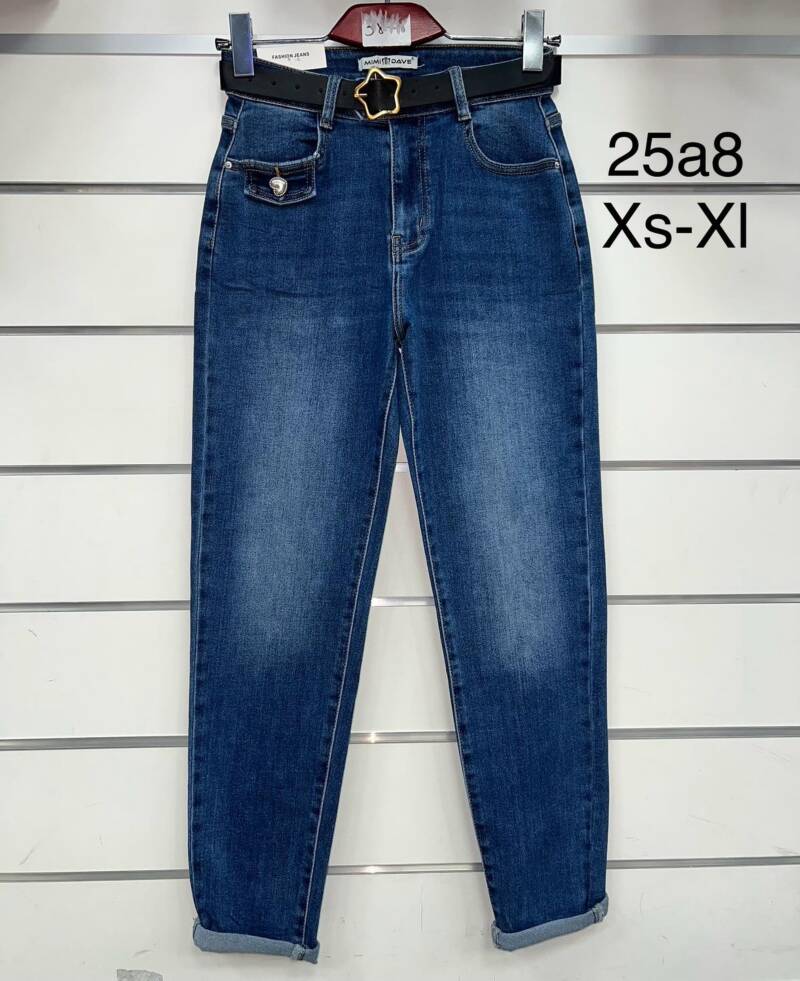 Spodnie damskie jeansy Roz XS-XL, 1 Kolor Paczka 12 szt