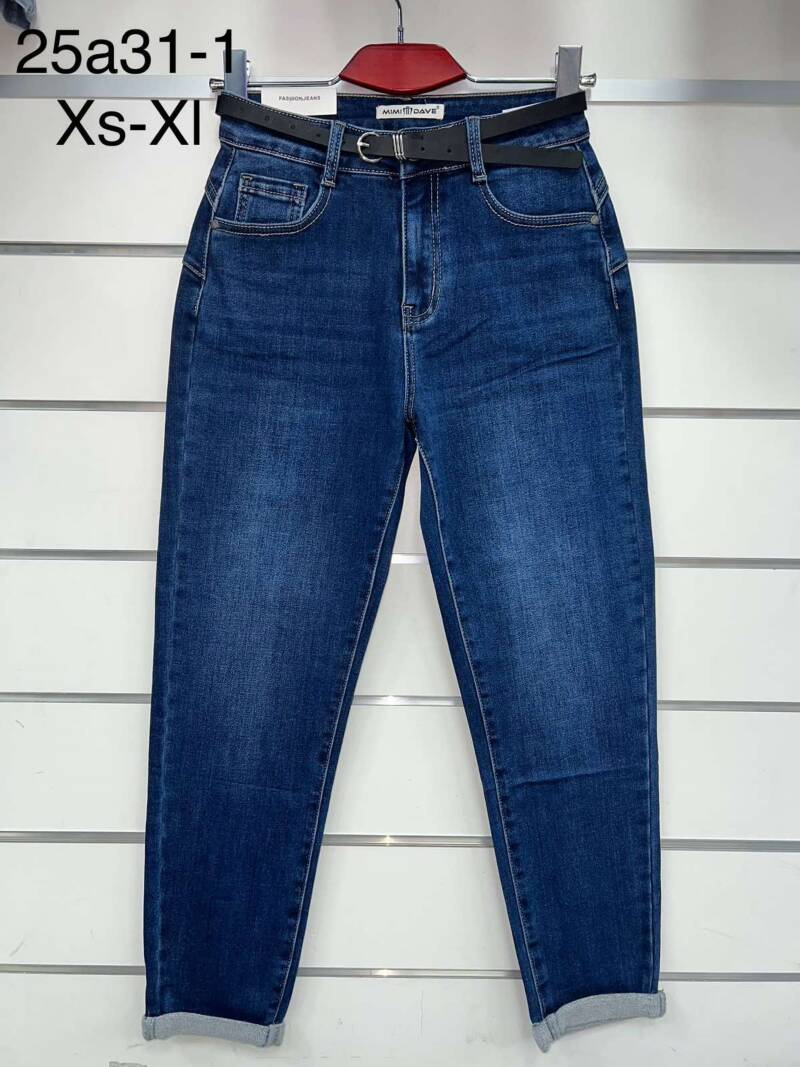 Spodnie damskie jeansy Roz XS-XL, 1 Kolor Paczka 12 szt