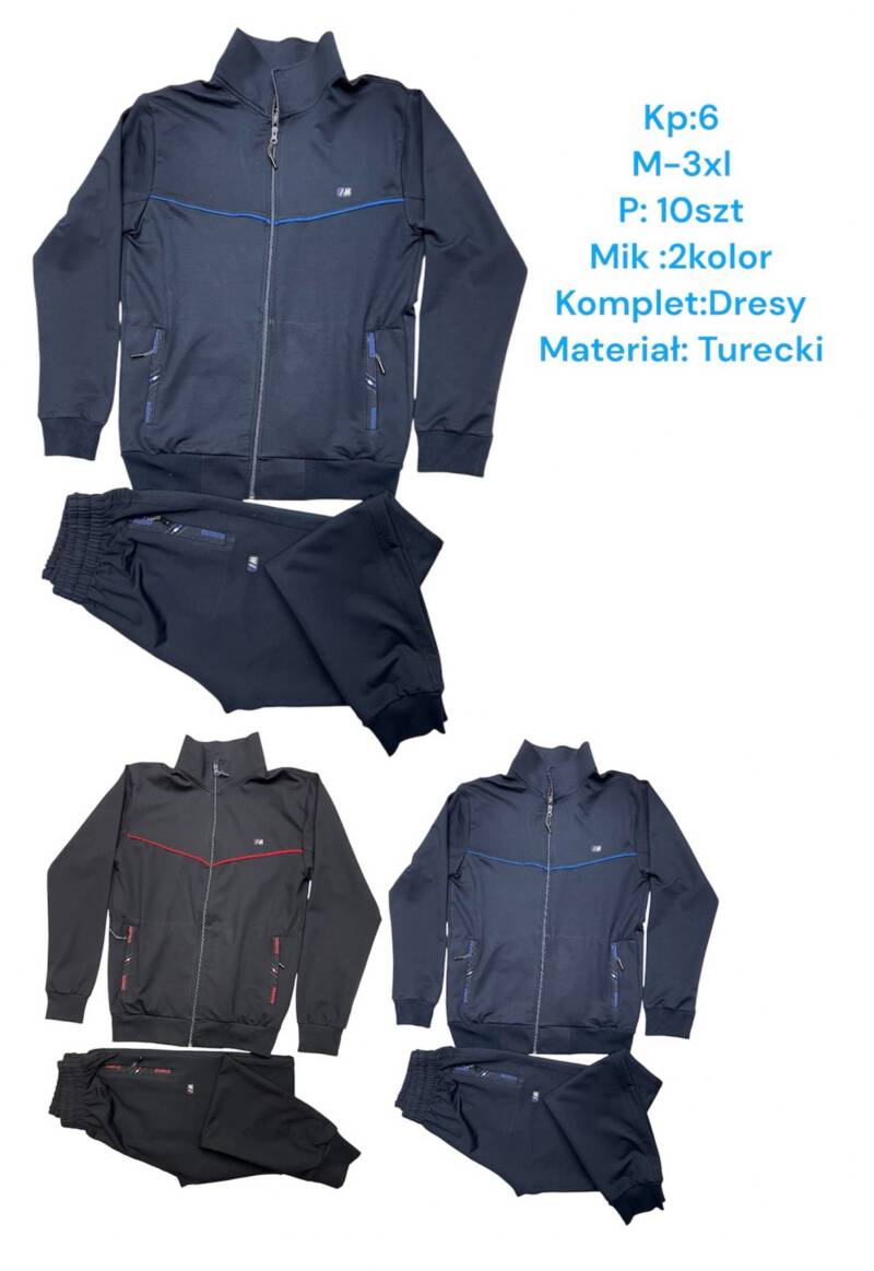 Komplet męskie (Turecki produckt) Roz M-3XL, Mix 2 Kolor Paczka 10 szt