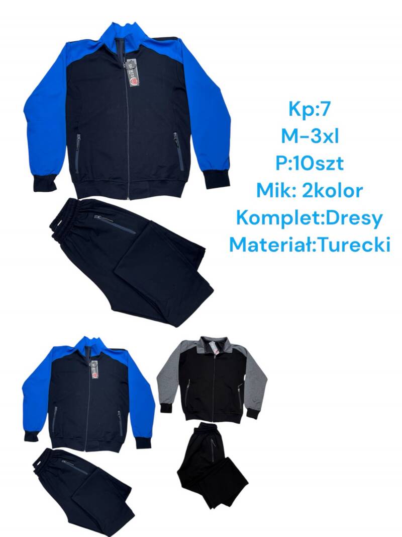 Komplet męskie (Turecki produckt) Roz M-3XL, Mix 2 Kolor Paczka 10 szt