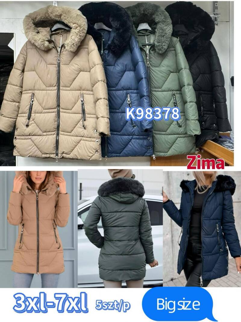 Kurtki damskie duże rozmiary Roz 3XL-7XL, 1 Kolor Paczka 5 szt