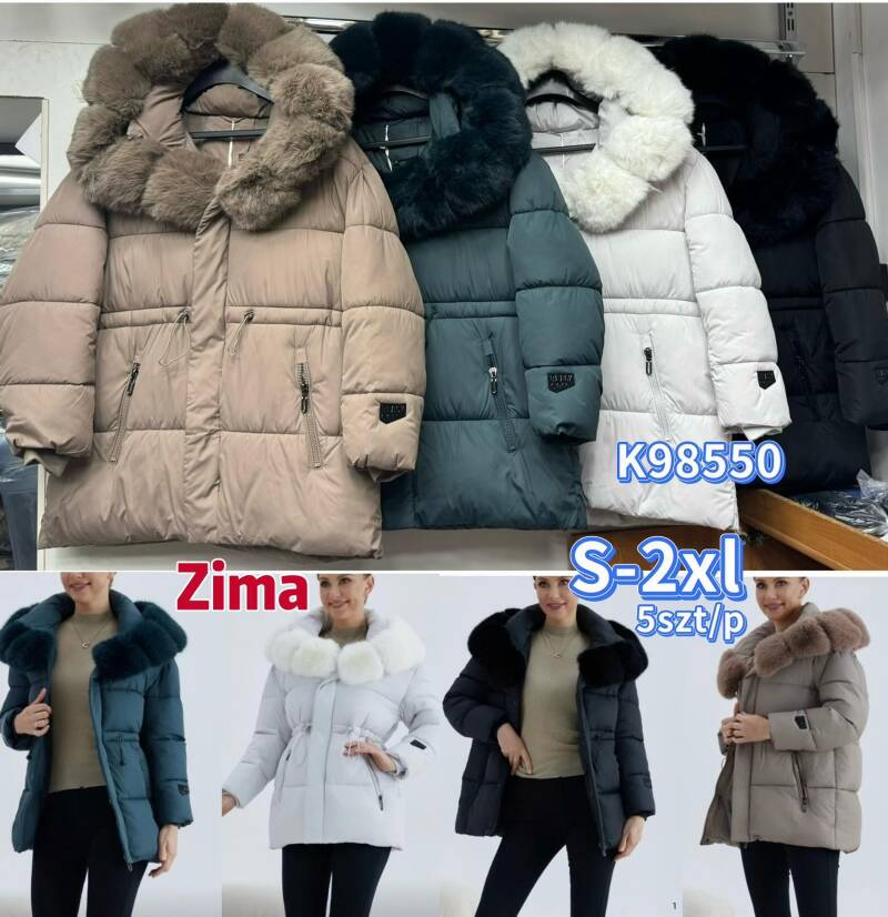 Kurtki damskie zimowe Roz S-2XL, 1 Kolor Paczka 5 szt
