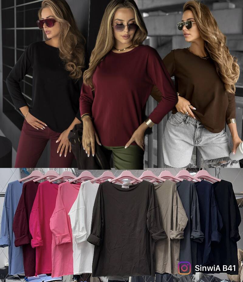 Bluzki damskie (Włoskie produkt) Roz Standard, Mix Kolor Paczka 5 szt