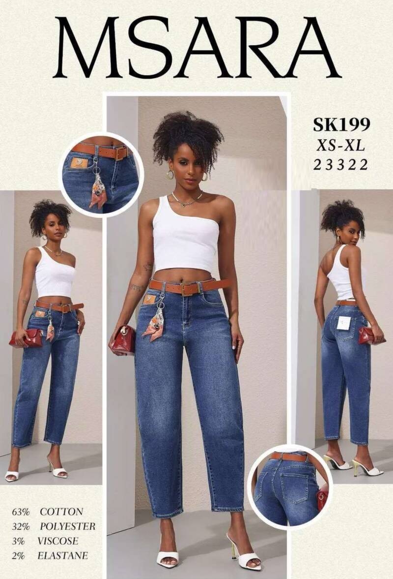 Spodnie damskie jeansy Roz XS-XL, 1 Kolor Paczka 12 szt