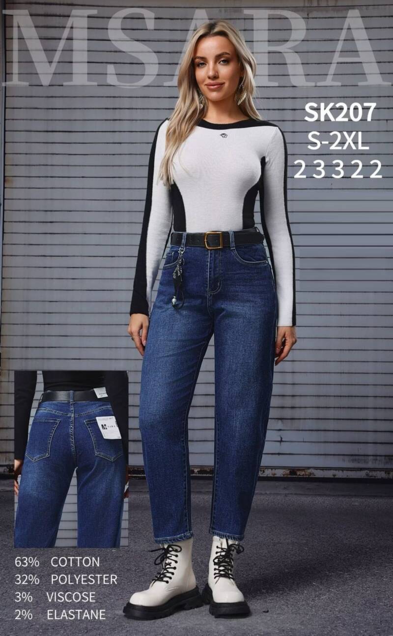 Spodnie damskie jeansy Roz S-2XL, 1 Kolor Paczka 12 szt