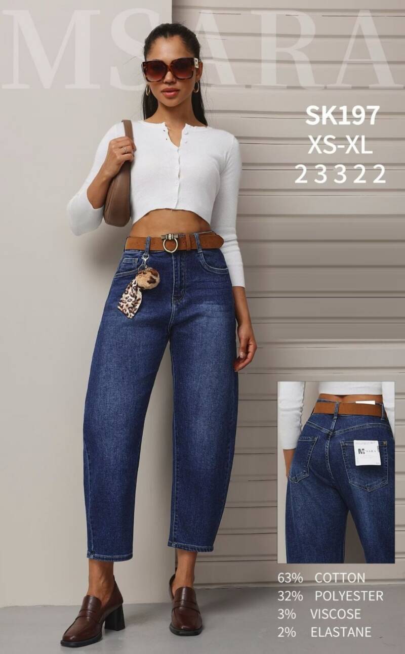 Spodnie damskie jeansy Roz XS-XL, 1 Kolor Paczka 12 szt