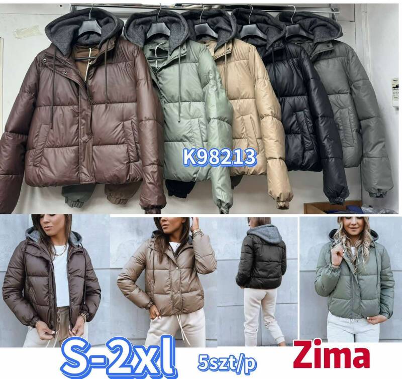 Kurtki damskie zimowe Roz S-2XL, 1 Kolor Paczka 5 szt