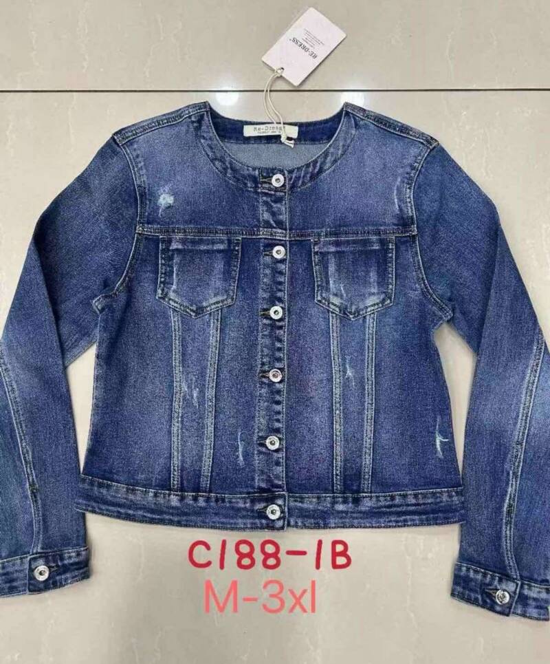 Kurtki damskie jeansy Roz M-3XL, 1 Kolor Paczka 10 szt
