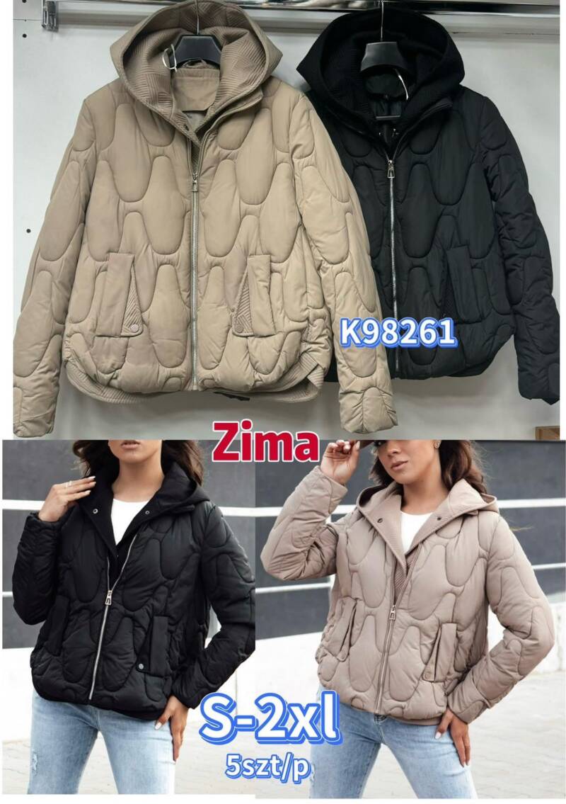 Kurtki damskie zimowe Roz S-2XL, 1 Kolor Paczka 5 szt