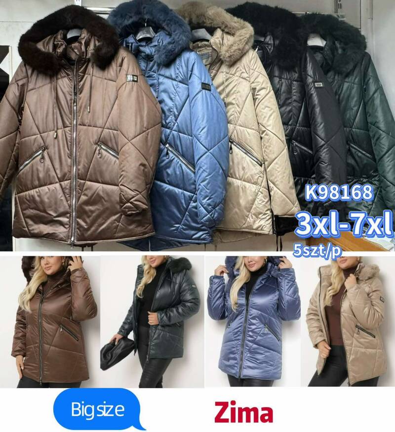 Kurtki damskie cienki duże rozmiary Roz 3XL-7XL, 1 Kolor Paczka 5 szt