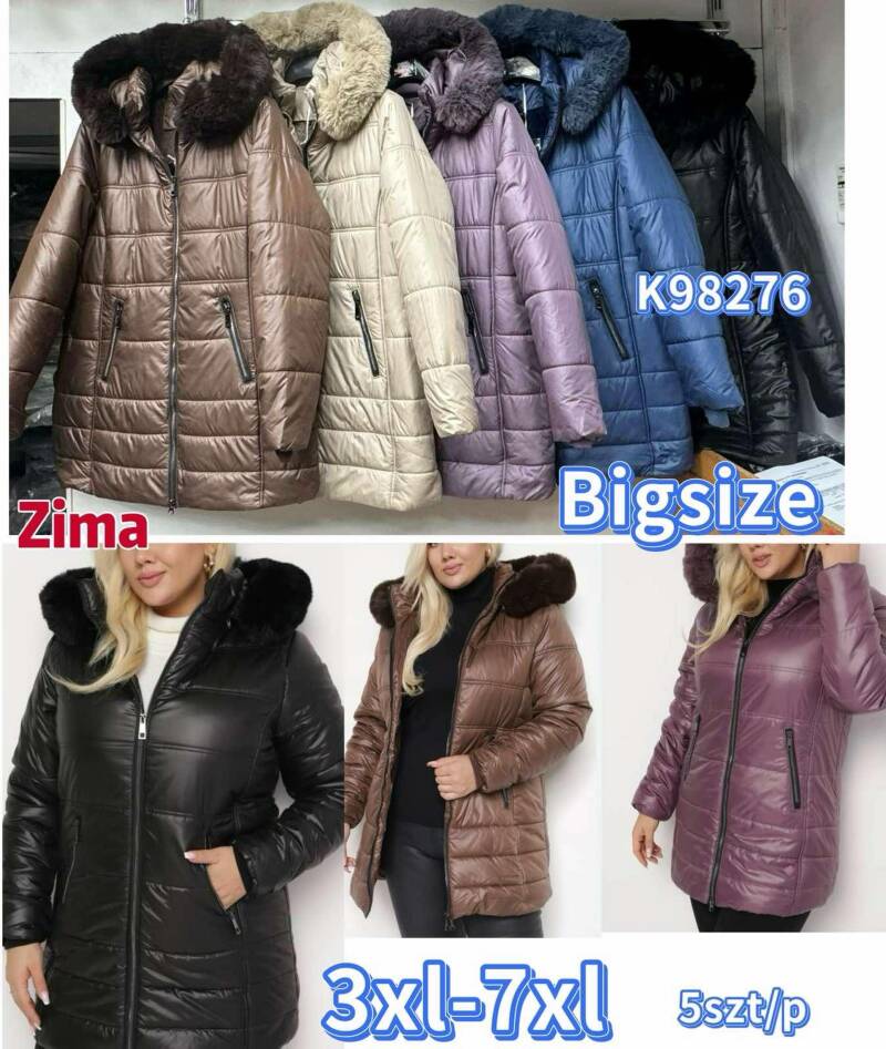 Kurtki damskie duże rozmiary Roz 3XL-7XL, 1 Kolor Paczka 5 szt