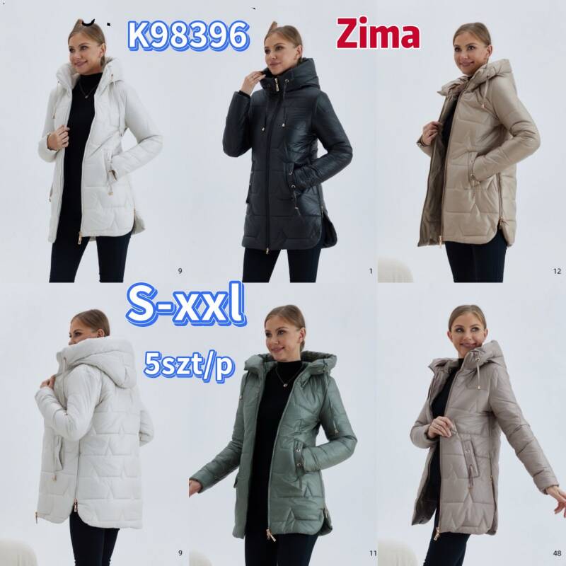 Kurtki damskie zimowe Roz S-2XL, 1 Kolor Paczka 5 szt