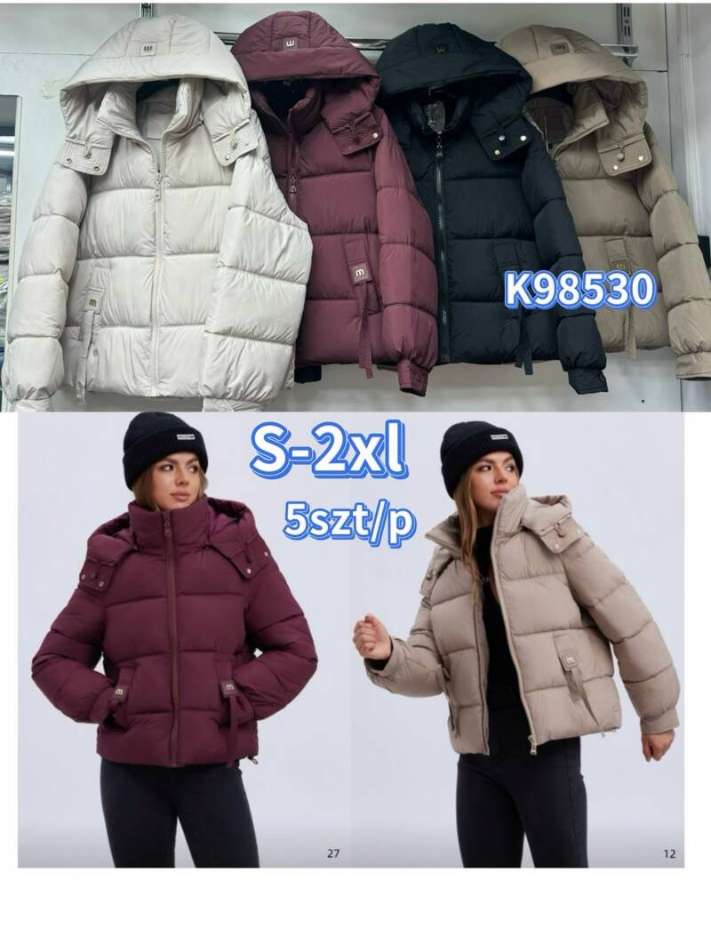 Kurtki damskie zimowe Roz S-2XL, 1 Kolor Paczka 5 szt