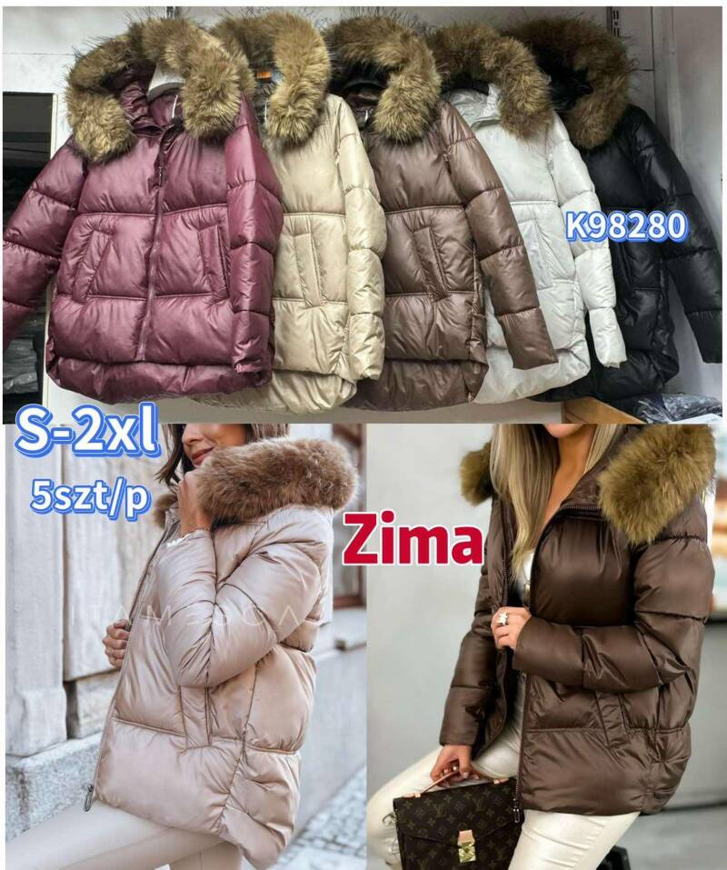 Kurtki damskie zimowe Roz S-2XL, 1 Kolor Paczka 5 szt