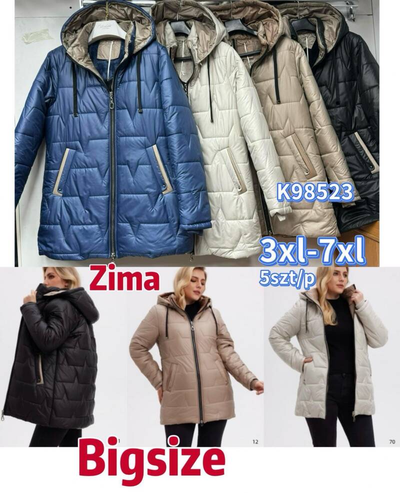 Kurtki damskie duże rozmiary Roz 3XL-7XL, 1 Kolor Paczka 5 szt