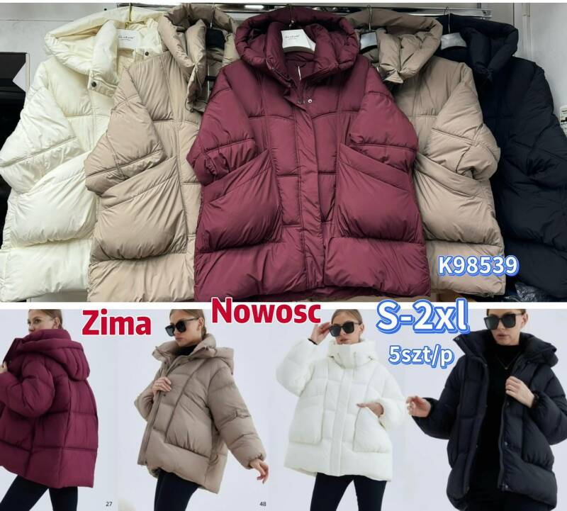 Kurtki damskie zimowe Roz S-2XL, 1 Kolor Paczka 5 szt