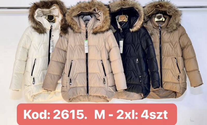 Kurtki damskie zimowe Roz M-2XL, 1 Kolor Paczka 4 szt