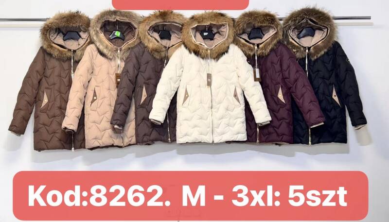 Kurtki damskie zimowe Roz M-3XL, 1 Kolor Paczka 5 szt