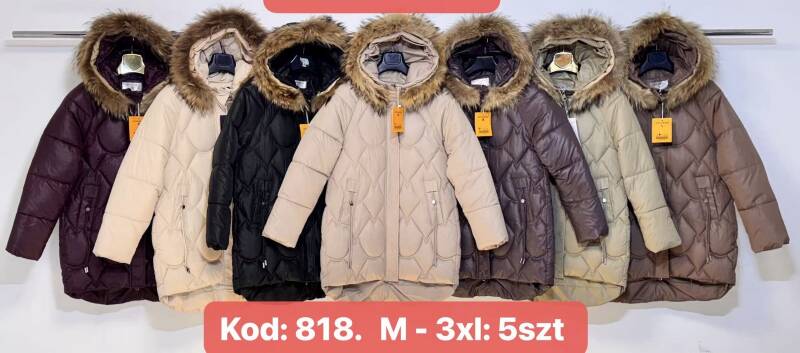 Kurtki damskie zimowe Roz M-3XL, 1 Kolor Paczka 5 szt