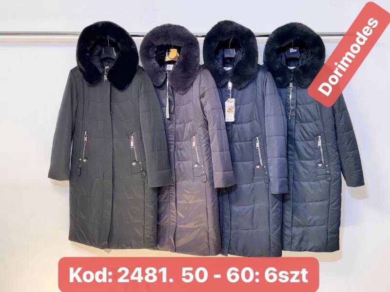 Kurtki damskie zimowe Roz 50-60, 1 Kolor Paczka 6 szt