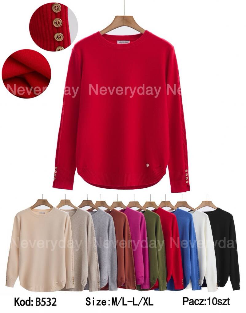 Swetry damskie Roz M/L-L/XL, Mix Kolor .Paczka 10 szt