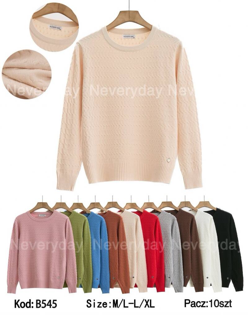 Swetry damskie Roz M/L-L/XL, Mix Kolor .Paczka 10 szt