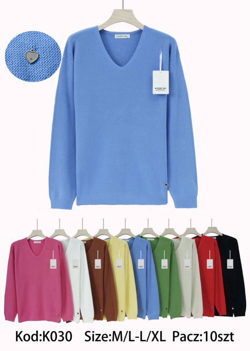 Swetry damskie Roz M/L-L/XL, Mix Kolor .Paczka 10 szt