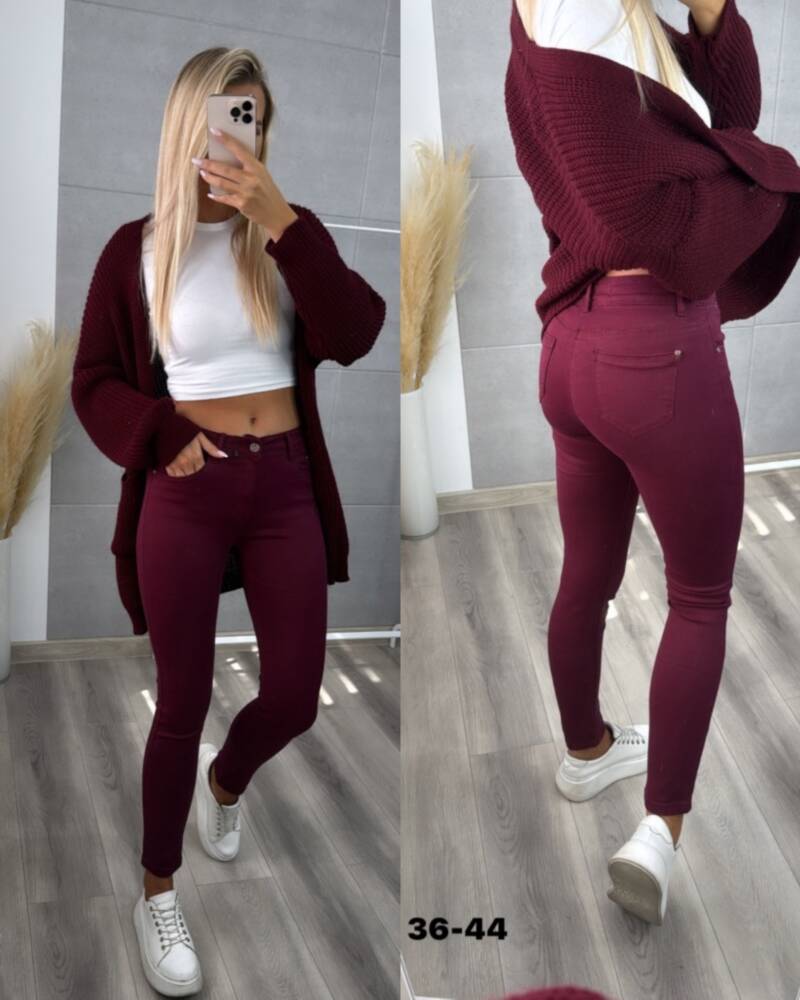 Spodnie damskie jeansy Roz 36-44, 1 Kolor Paczka 12 szt