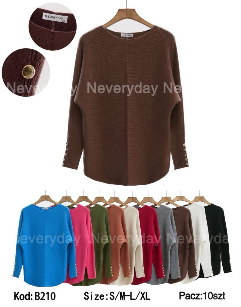 Swetry damskie Roz S/M-M/L, Mix Kolor .Paczka 10 szt