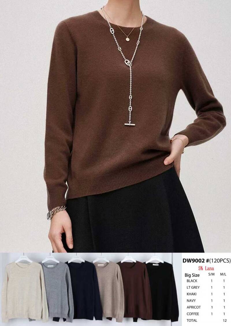 Swetry damskie (Francja produkt) Roz S/M-M/L, Mix Kolor .Paczka 12 szt