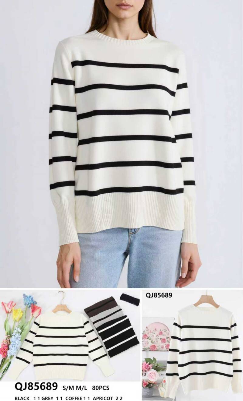 Swetry damskie (Francja produkt) Roz S/M-M/L, Mix Kolor .Paczka 10 szt
