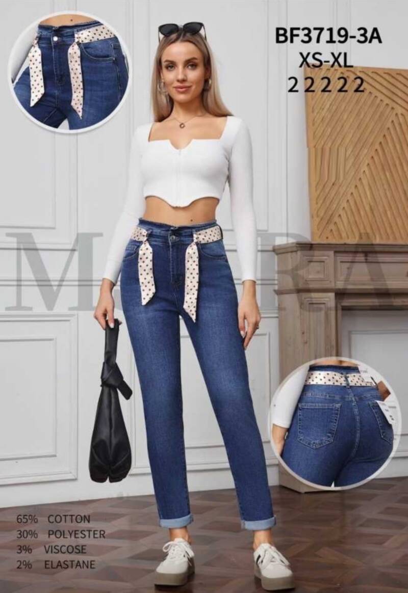 Spodnie damskie jeansy Roz XS-XL, 1 Kolor Paczka 10 szt